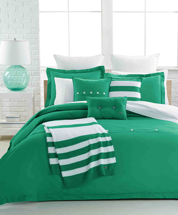 green bed linens
