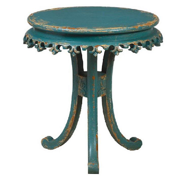 Cyan Fleur-de-Lis Tables