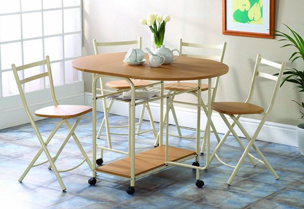 Drop leaf table with folding online chairs