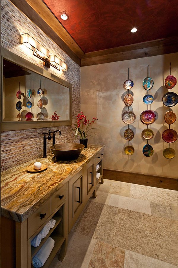 colorful decor bathroom wall ideas