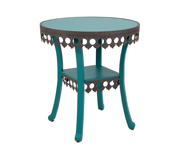 Vintage Chic Lacy Blue Accent Tables