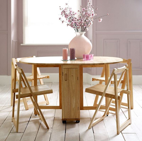 Rubberwood Butterfly Table with 4 Chairs
