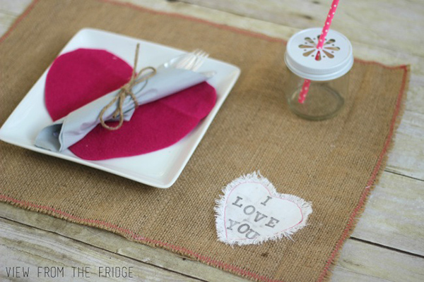 Burlap Valentine’s Day Placemats