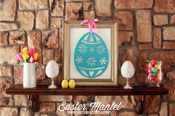 Simple Easter Mantel