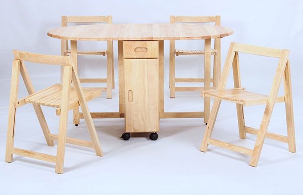 drop leaf table with hideaway chairs