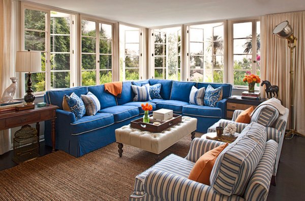 blue sofa designs