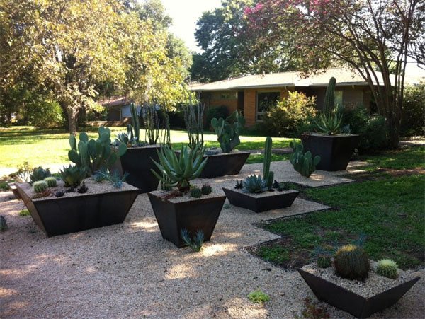 big planters gravel exterior