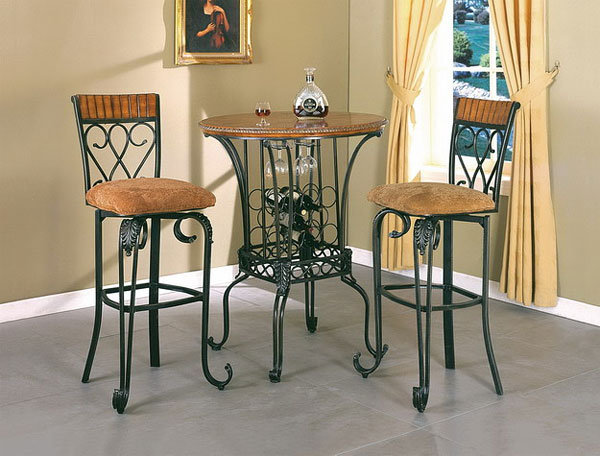 pub table with wine rack