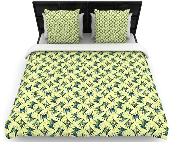 yellow lime print linen