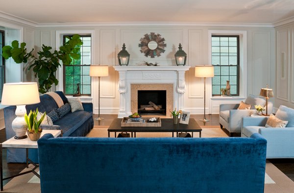 Image for living room design blue sofa