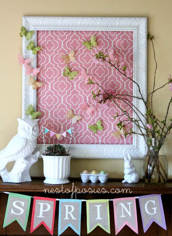 our spring mantel