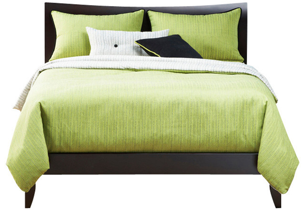 green linen bedroom
