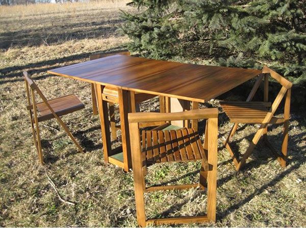 outdoor drop leaf table set