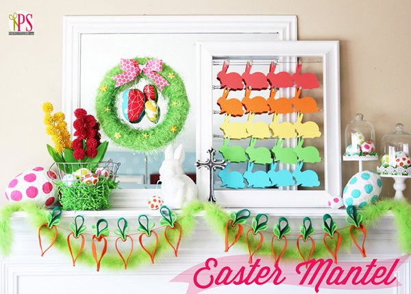 DIY easter-themed mantels