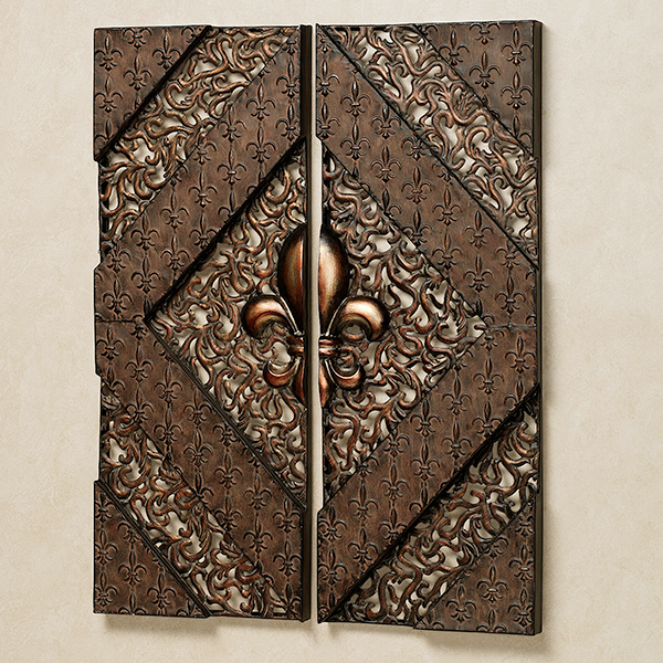 Fleur de Lis Metal Wall Panel Set