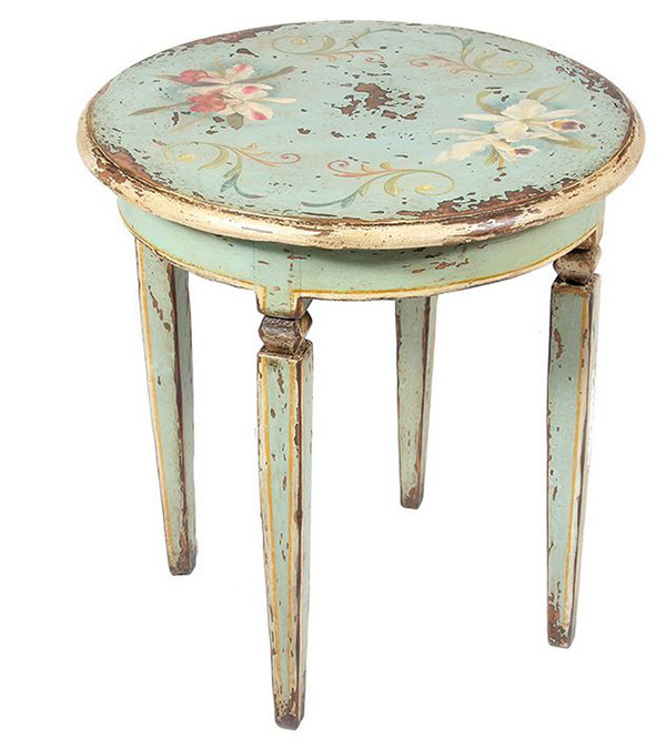 Distressed Floral End Tables