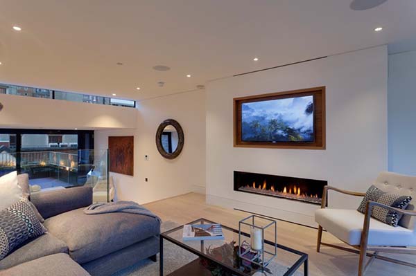 modern fireplace