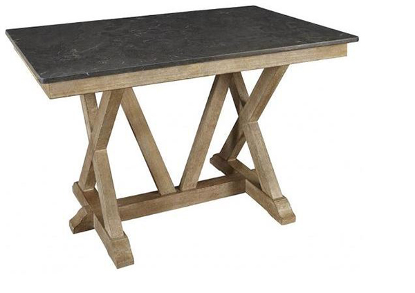 West Valley Rustic Casual Trestle Gathering Height Tables