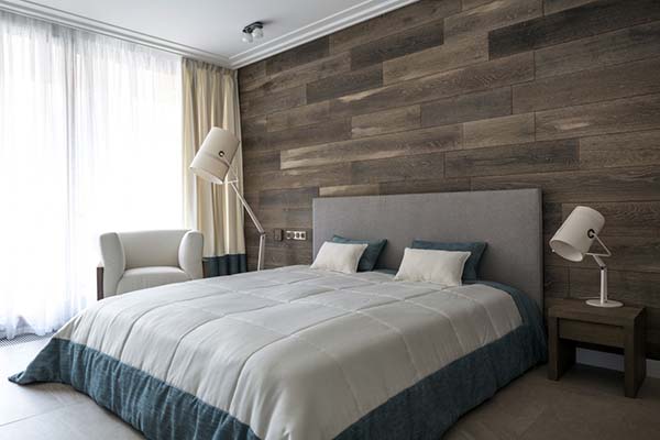 bedroom wood accent