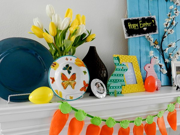 Easter-theme mantel tutorial