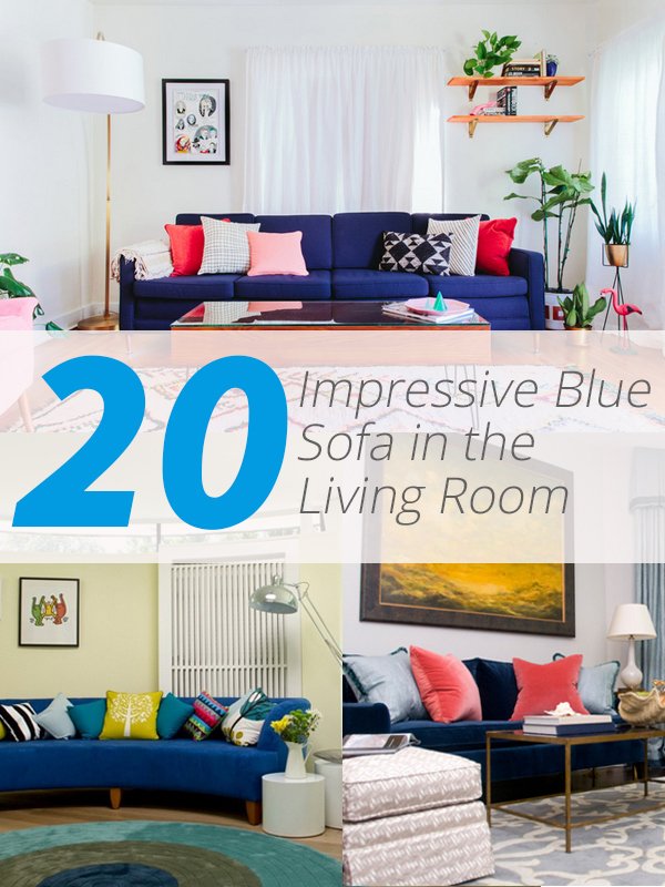 blue living room sofa