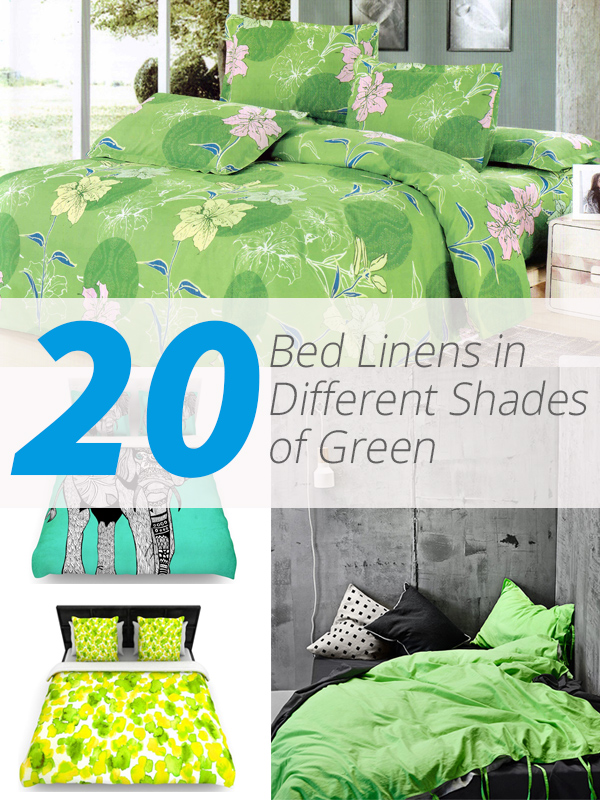 green bed linens