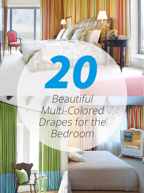 multi colored bedroom drapes