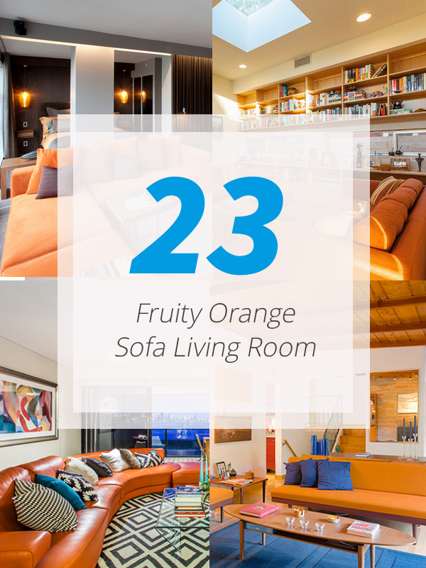 23 Fruity Orange Sofa Living Room | Home Design Lover