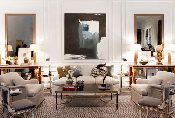 black and bronze living room