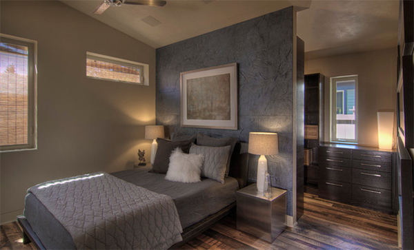 Bedroom with Reclaimed Flooring by Pioneer Millworks