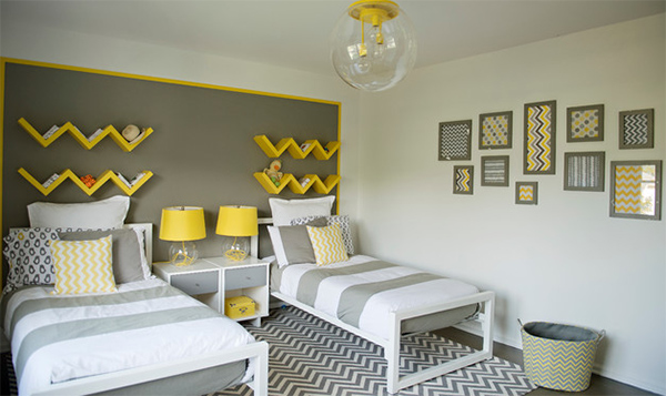 zigzag yellow bedroom