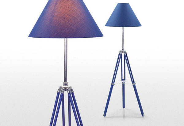 blue tripod floor lamp