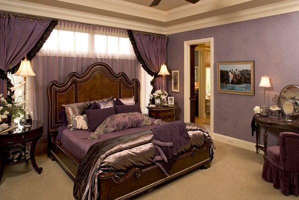 New Purple Gold Bedroom Ideas with Simple Decor