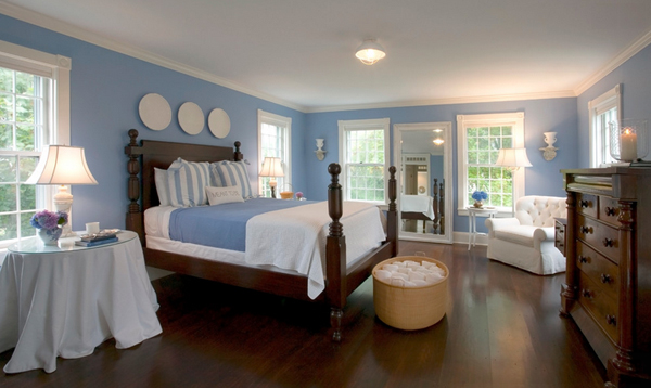 simple blue bedroom