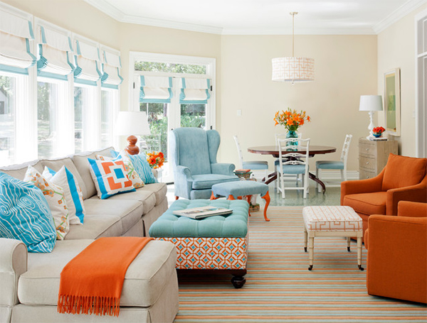 teal and orange