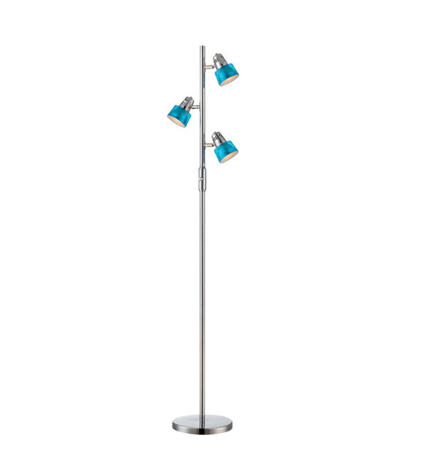 3-light blue floor lamp