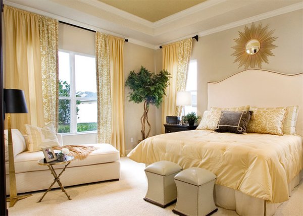 beige and gold bedroom