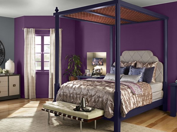 20 Pleasant Purple and Gold Bedrooms  Home Design Lover