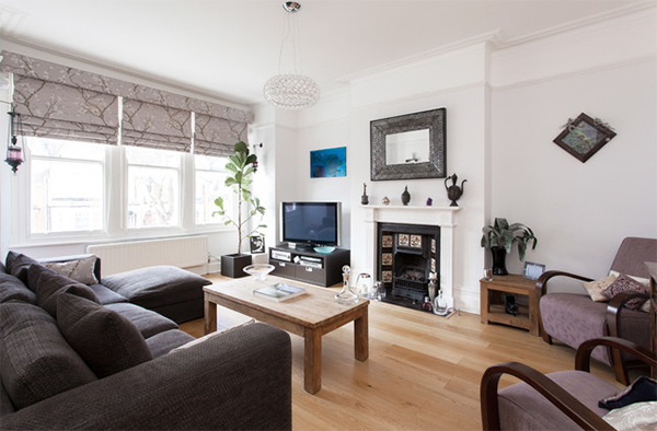 Green Roman Shades For Living Room