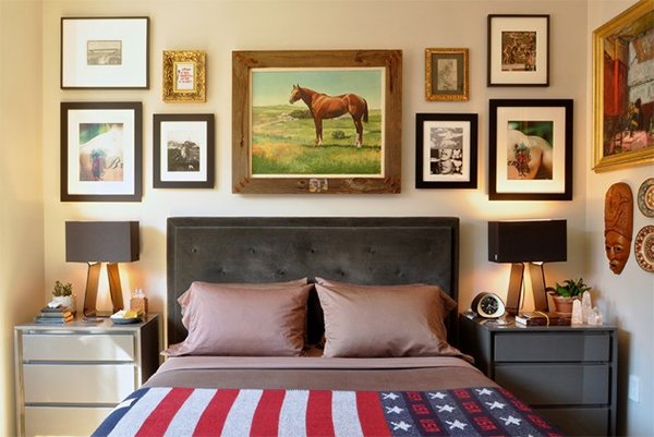 Framed photos headboard