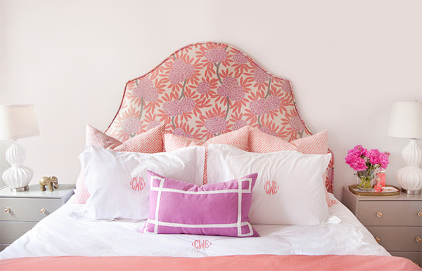 pink floral headboard design