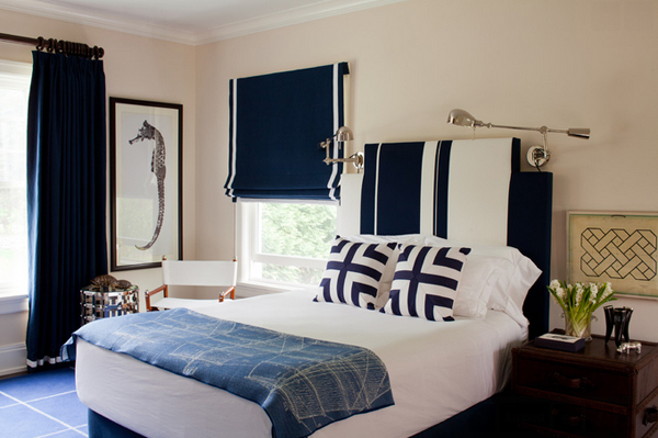 blue bedroom accent