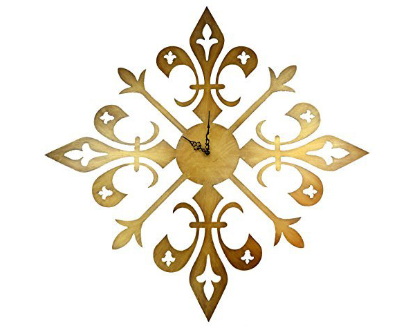 Cross Fleur De Lis Wall Clock