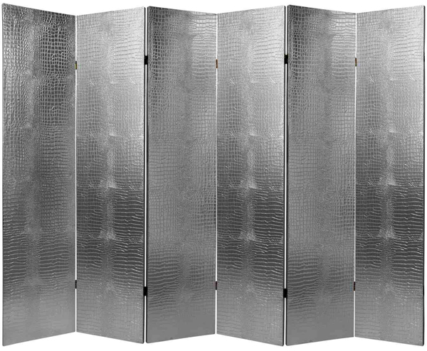 Leather Silver Room Divider