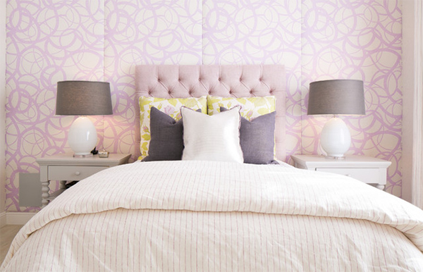 lavender leather headboard