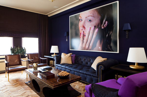 Purple Black And Gold Living Room