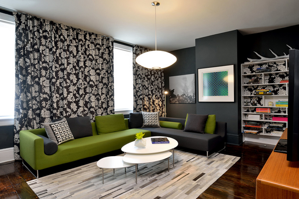 black and green living room ideas