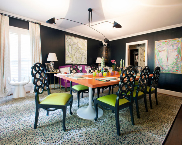 zebra print dining room set