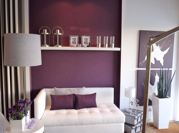 purple gold living room