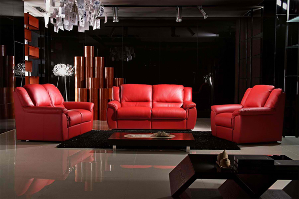 red leather furniture